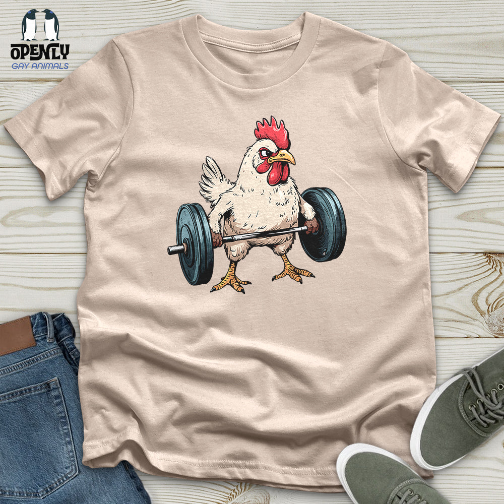 Dumbbelling Chickens Unisex t-shirt