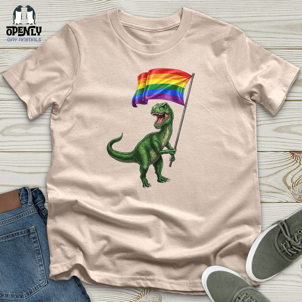 Dinosaur With Flag Unisex T-Shirt