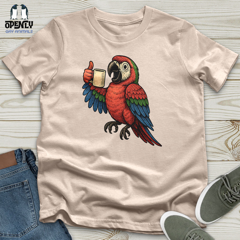 Coffee Parrot Cheers Unisex T-Shirt