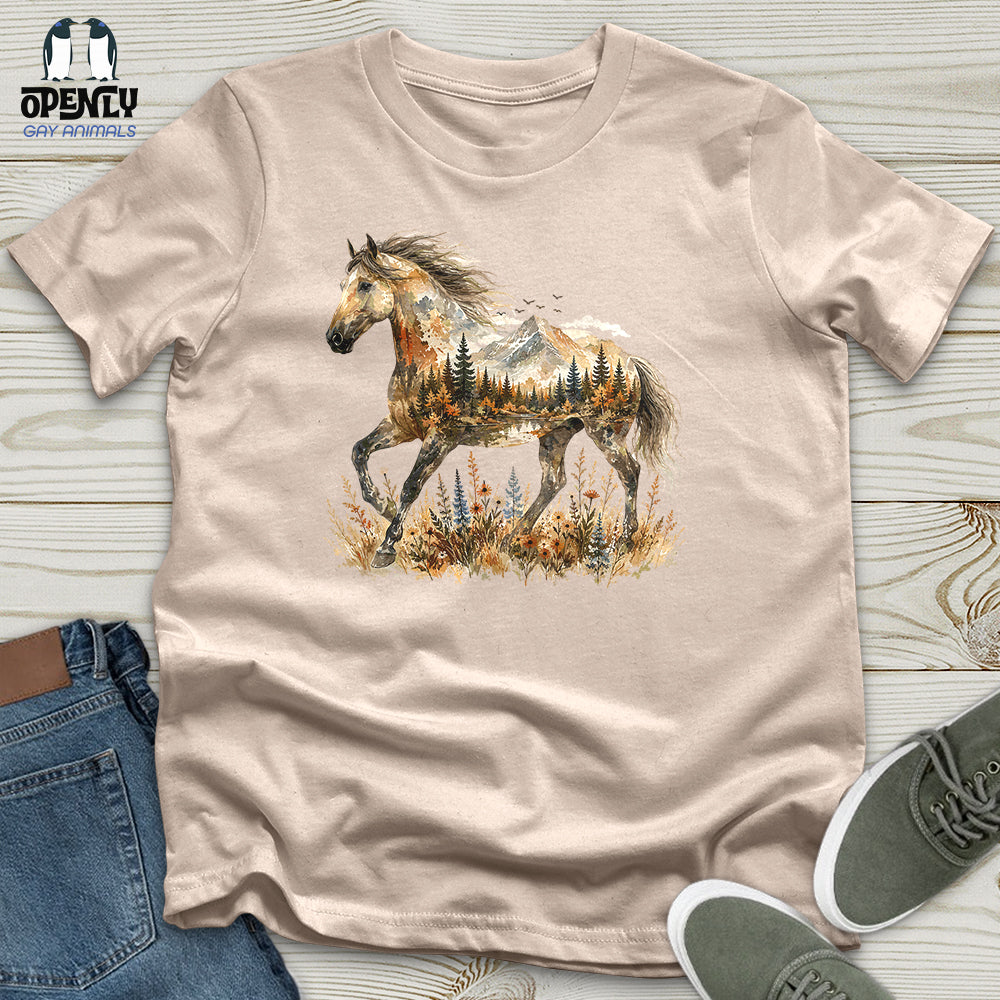 Horse in Mountain Forest Unisex T-Shirt