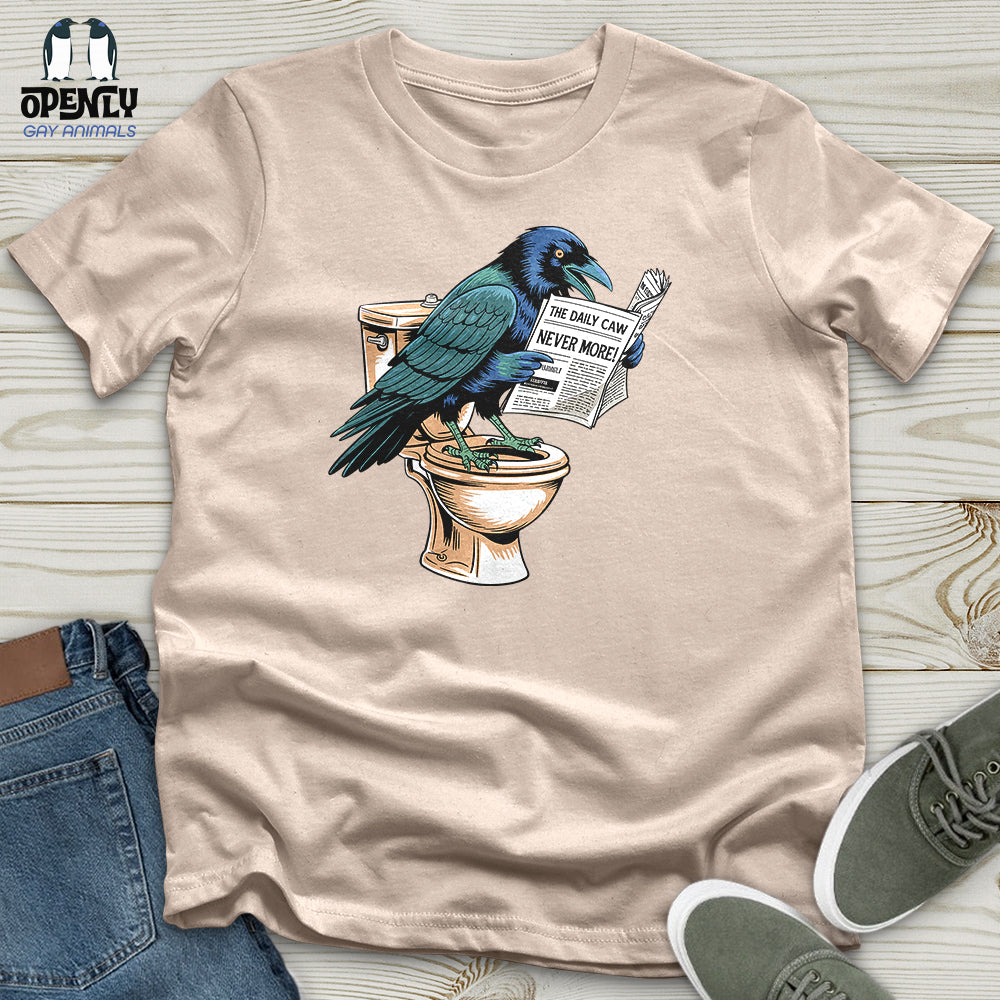 Raven Reading Newspaper Unisex T-Shirt