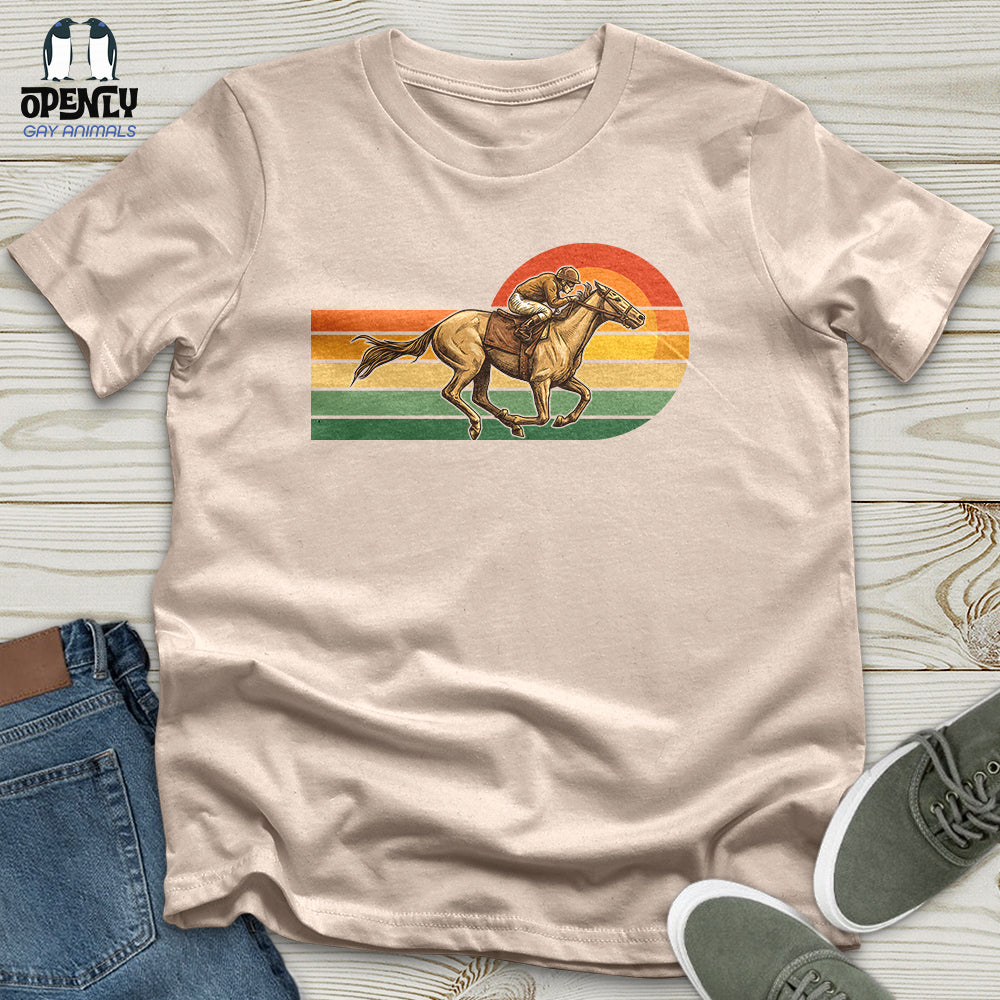 Horse Racing Retro Sunset Unisex T-Shirt