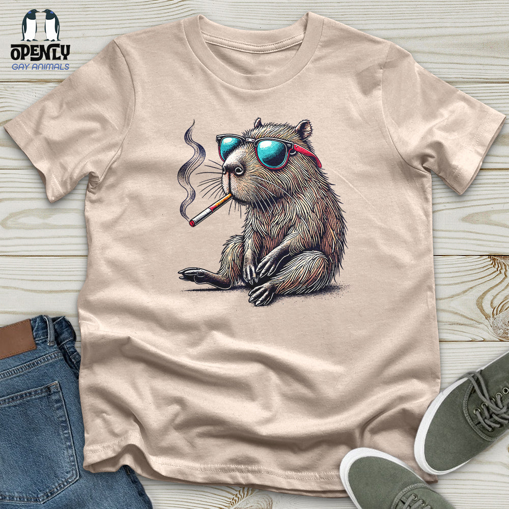 Capybara With Sunglasses and Cigarette Unisex T-Shirt