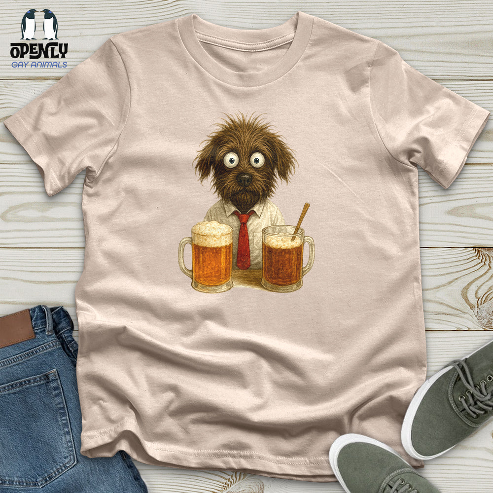 Comics Dog Drinking Beer Unisex T-Shirt
