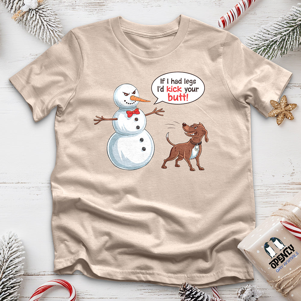 Funny Dog and Snowman Unisex t-shirt