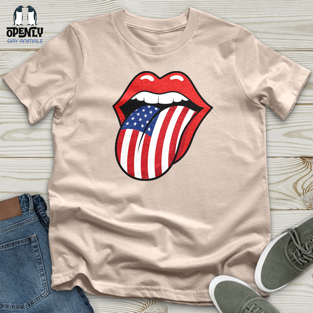American Flag Tongue Unisex T-Shirt