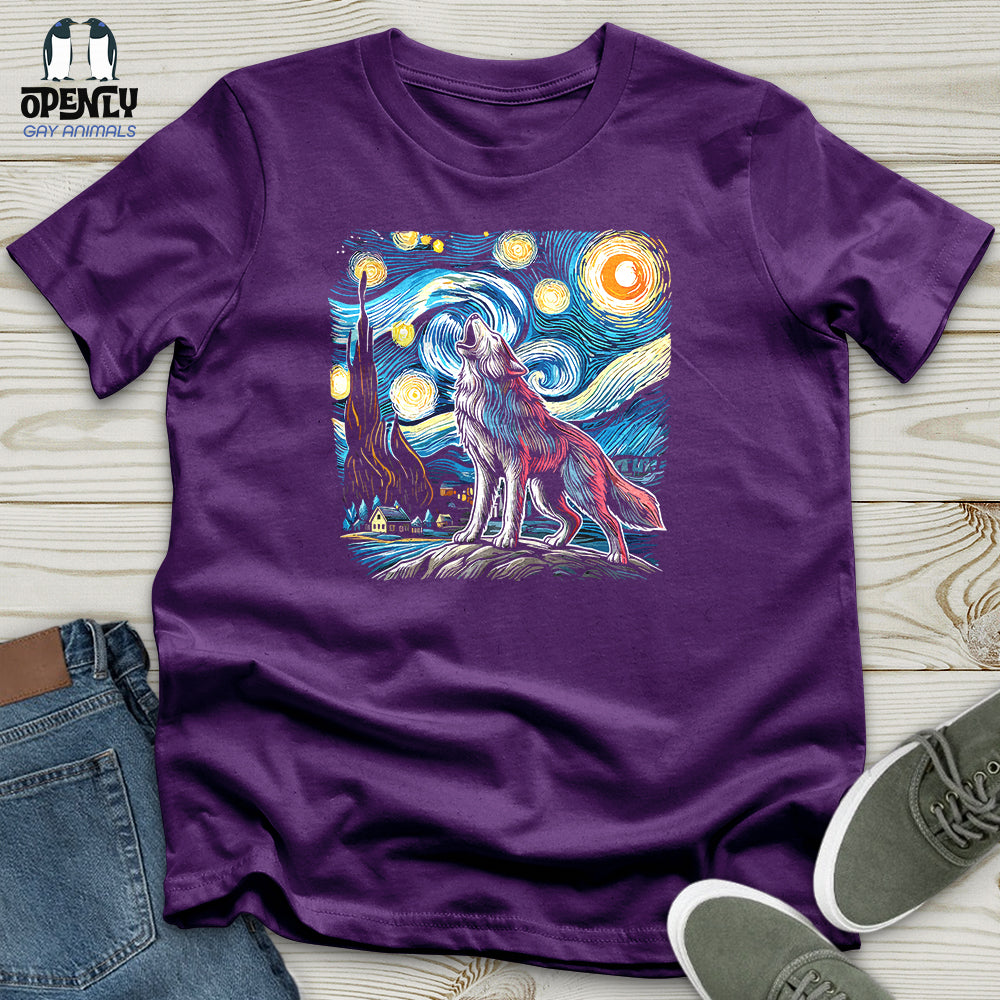 Wolf Starry Night Unisex T-Shirt
