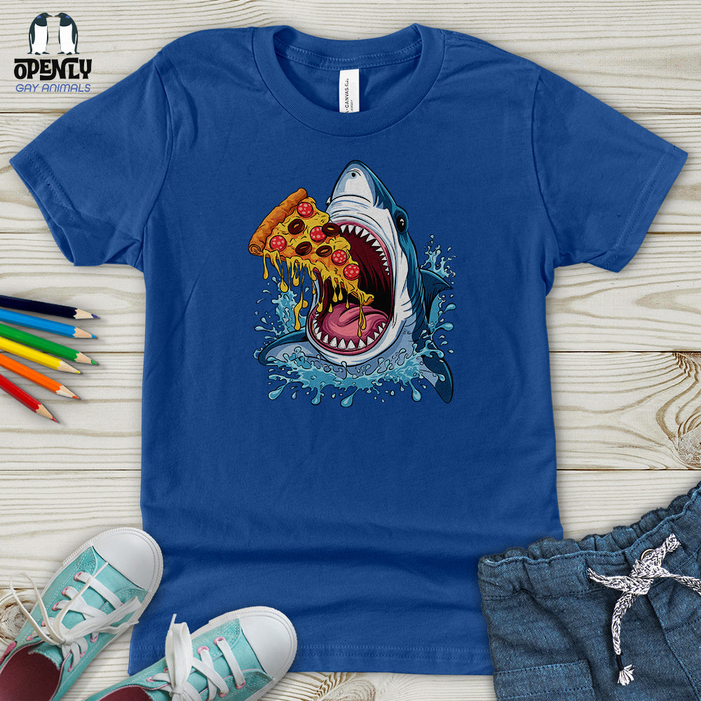 Shark Eating Pizza Youth T-Shirt