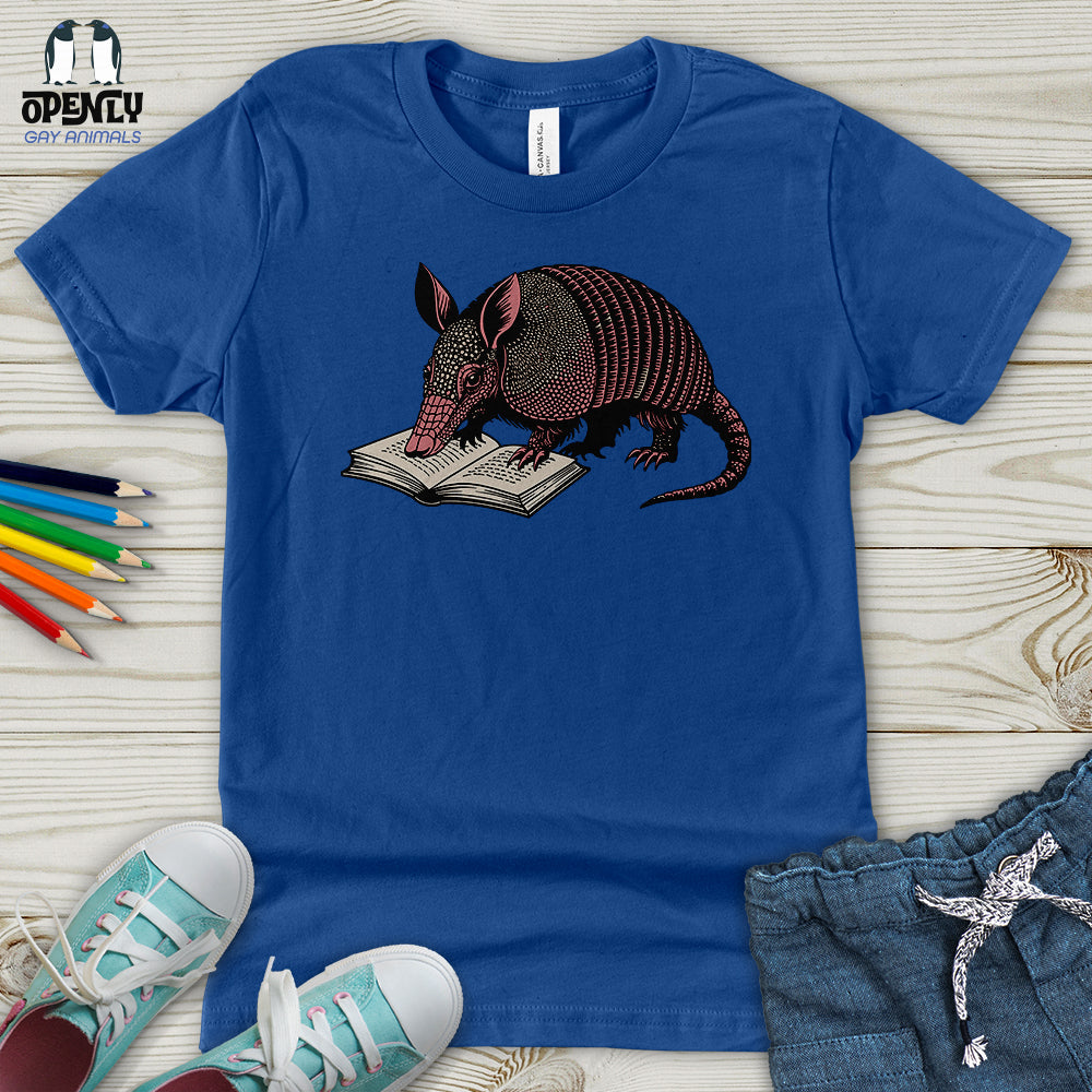 Armadillo Reading Book Youth T-Shirt