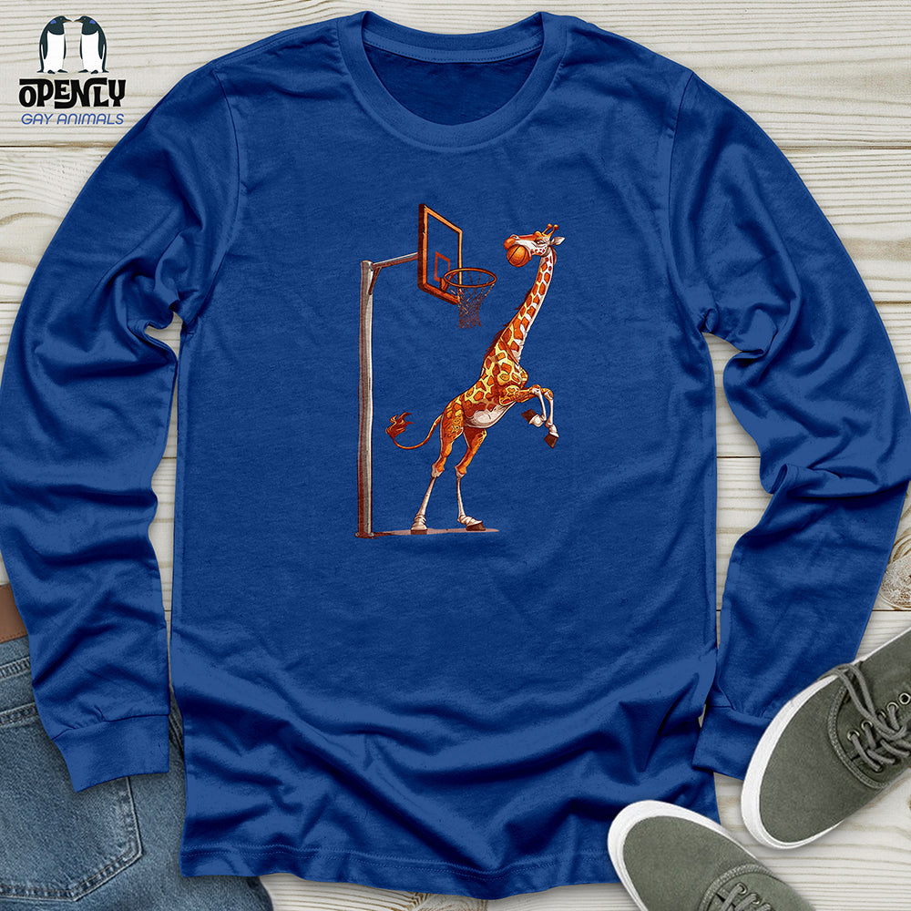Giraffe Hoops Slam Unisex Long Sleeve Tee