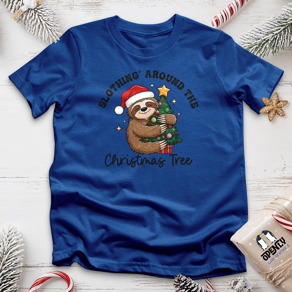 Slothing Around The Christmas Tree Unisex t-shirt