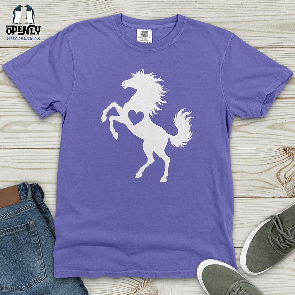 Flat Heart Horse Silhouette Heavy Cotton Comfort Colors Tee