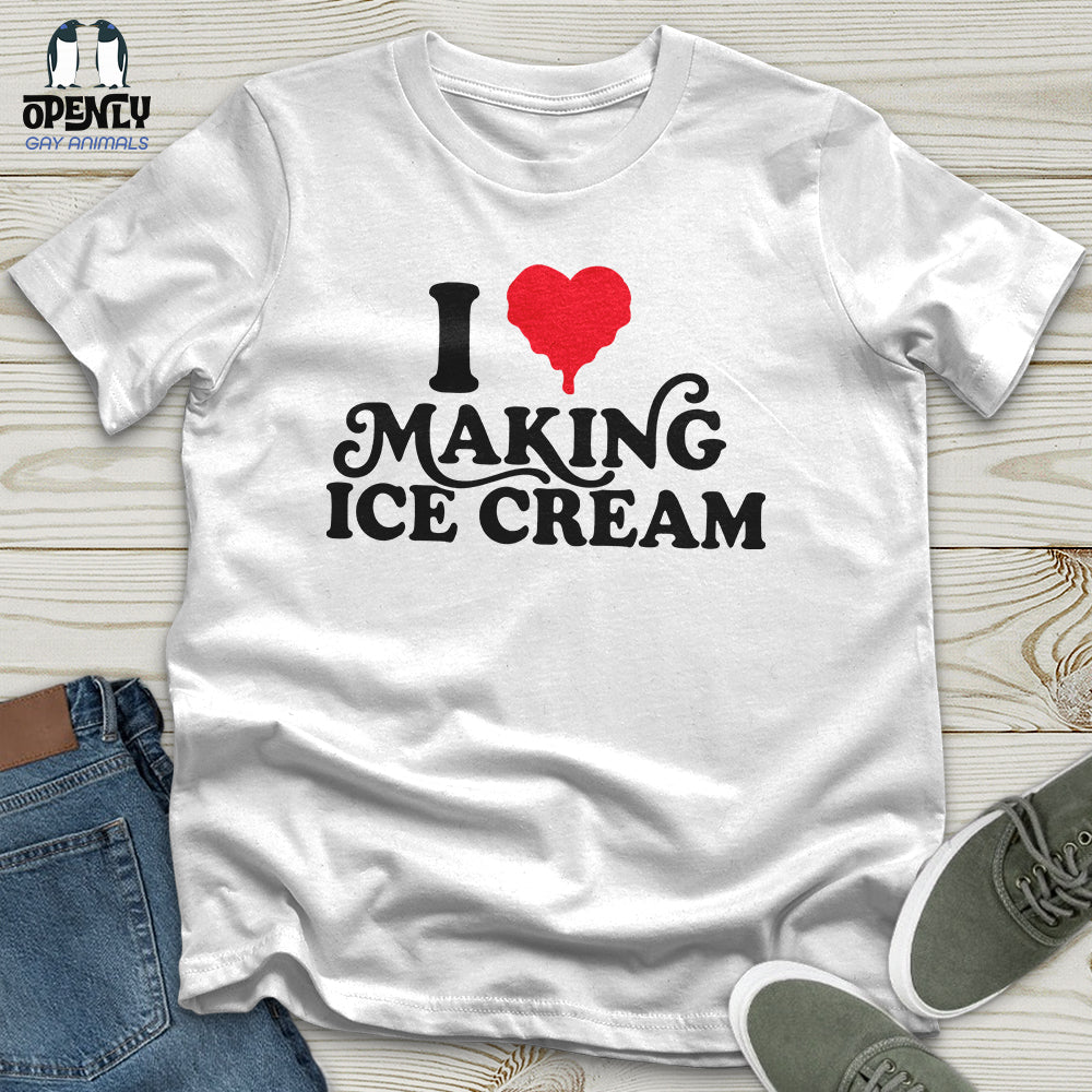 I Love Making ICE Cream Male Black Couple T-Shirt