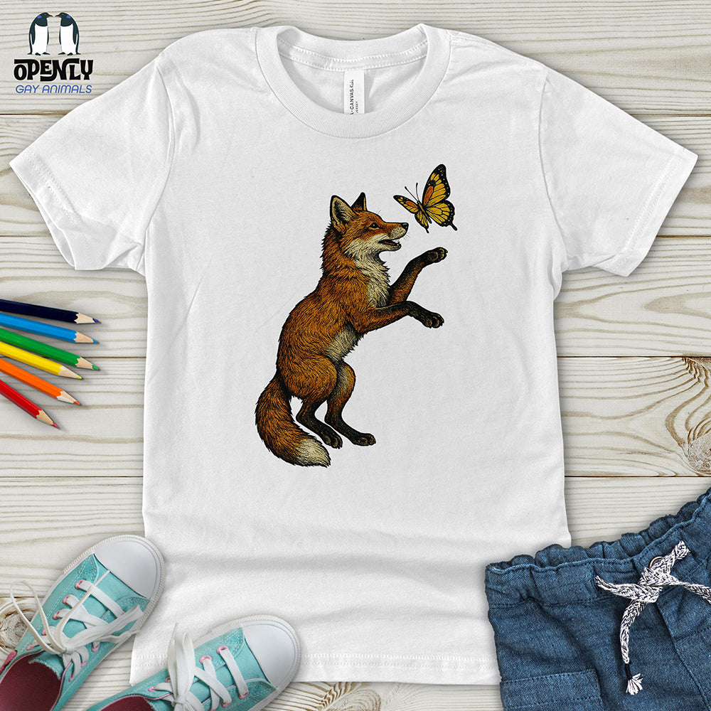 Fox With Butterfly Youth T-Shirt