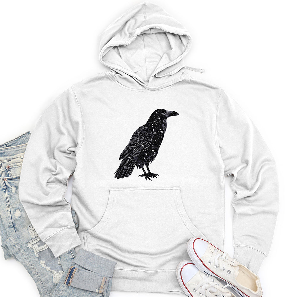 Celestial Raven Silhouette Unisex Midweight Hoodie