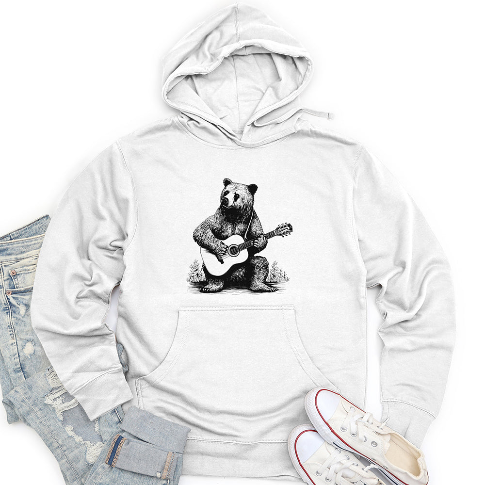 Bear Guitarist Unisex Midweight Hoodie