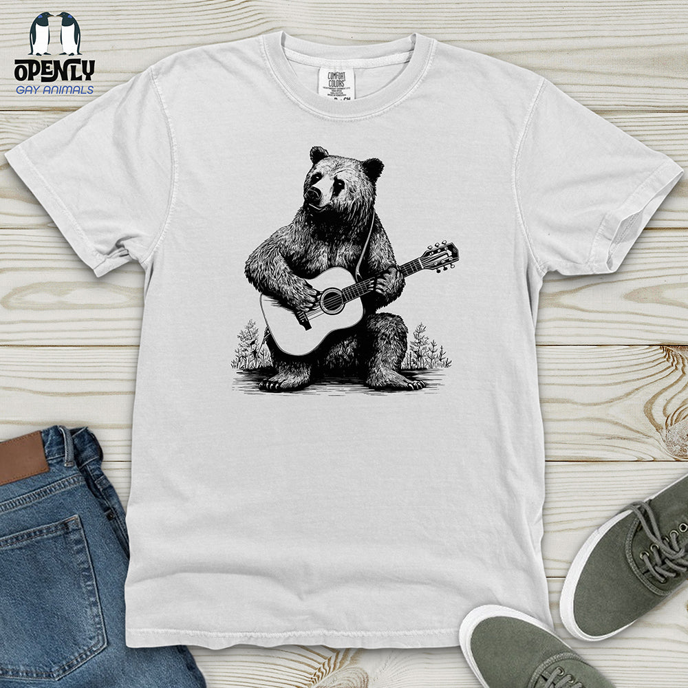 Bear Guitarist Heavy Cotton Comfort Colors Tee