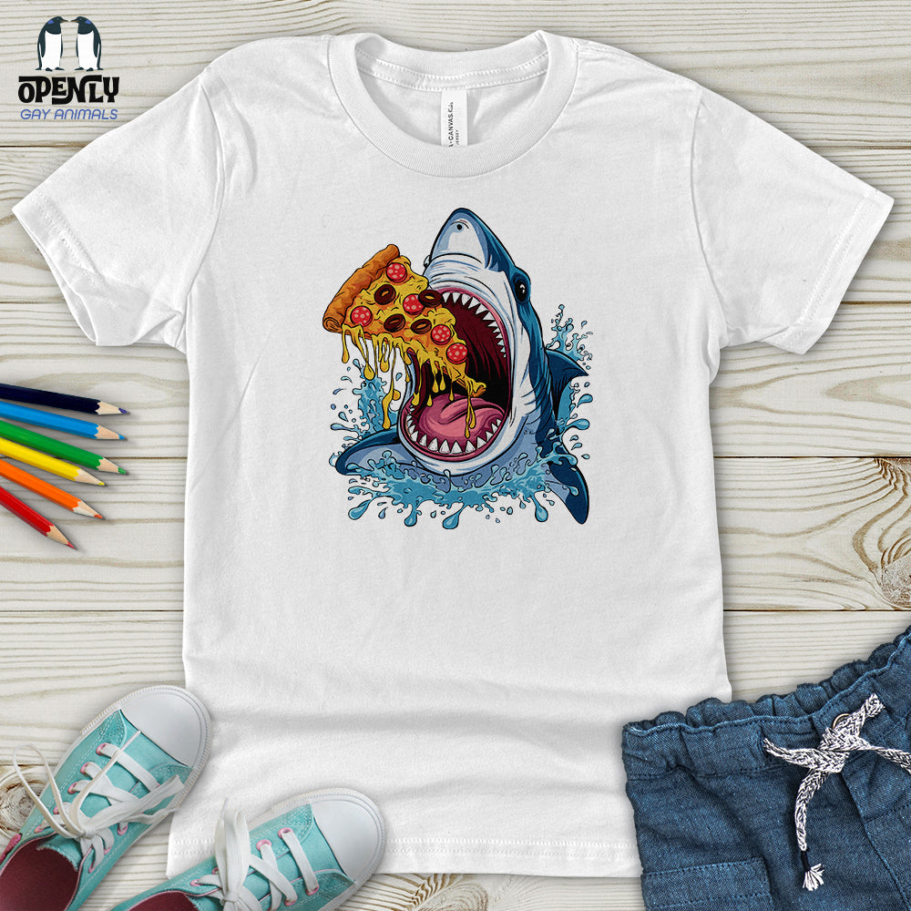 Shark Eating Pizza Youth T-Shirt