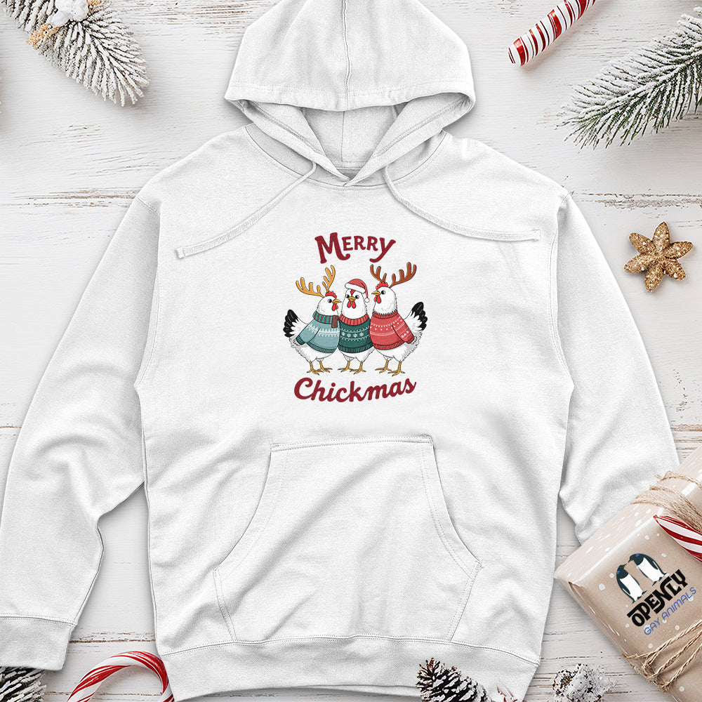 Merry Chickmas Unisex Midweight Hoodie