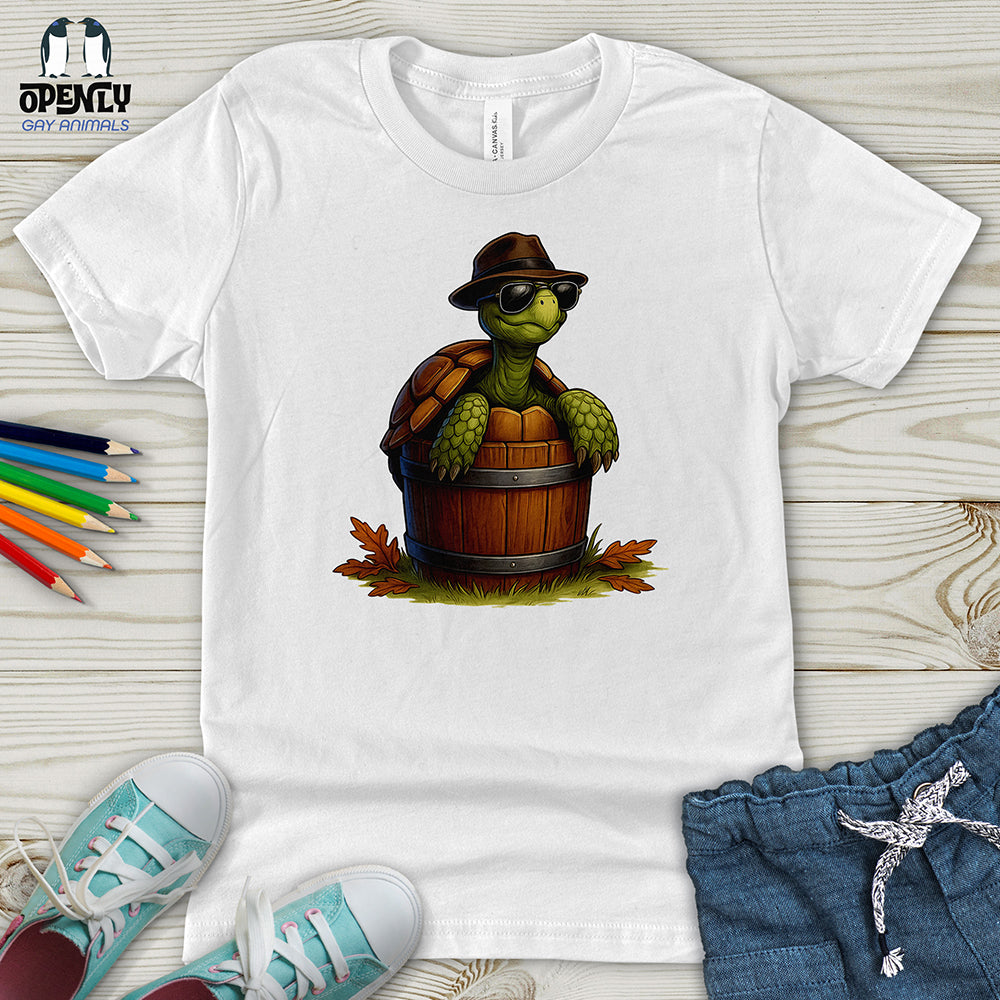 Cool Turtle in a Barrel Youth T-Shirt