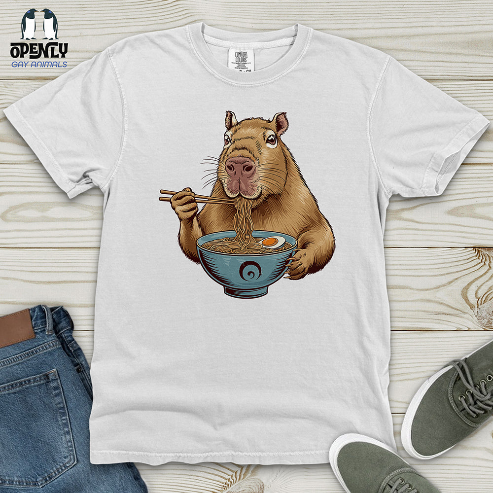 Capybara Eating Noodles Heavy Cotton Comfort Colors Tee