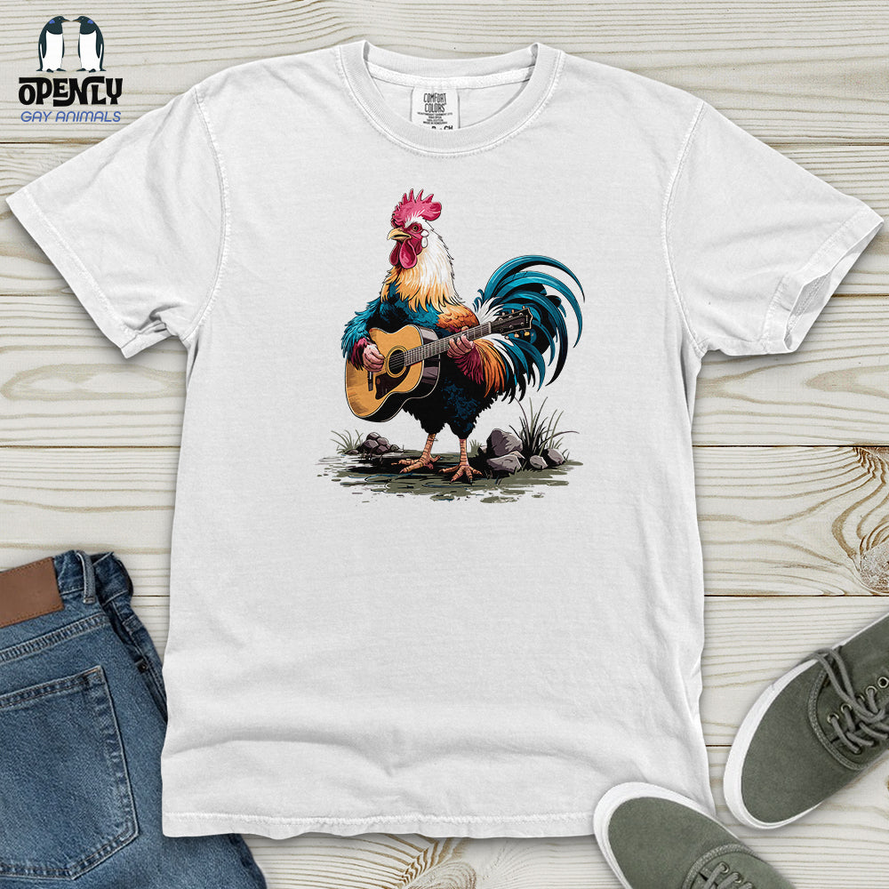 Rooster Playing Gutter Heavy Cotton Comfort Colors Tee
