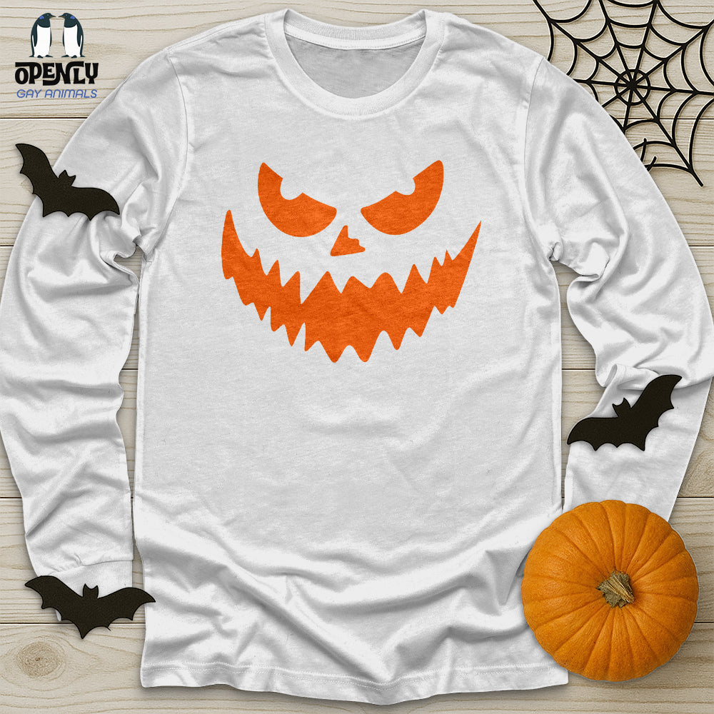 Scary Pumpkin Face Unisex Long Sleeve Tee
