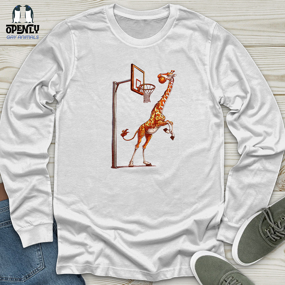 Giraffe Hoops Slam Unisex Long Sleeve Tee