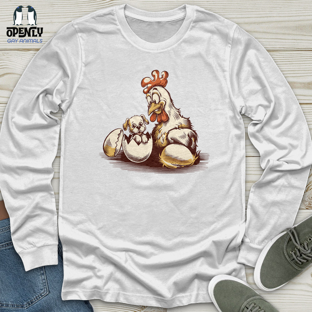 Surprised Chicken Unisex Long Sleeve Tee