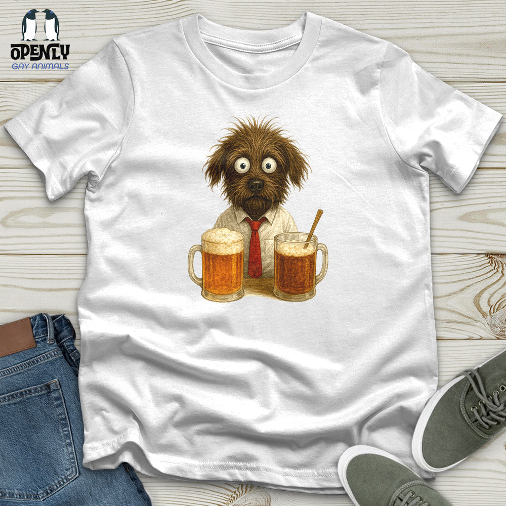 Comics Dog Drinking Beer Softstyle Tee