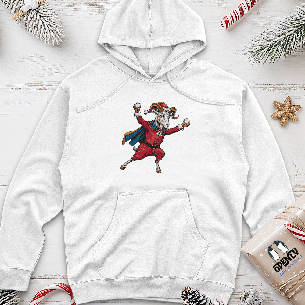 Goat With Snowballs Unisex Midweight Hoodie