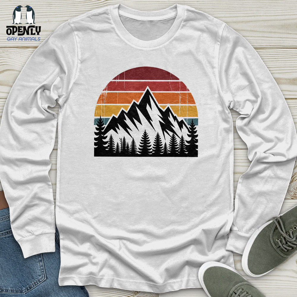 Retro Vintage Mountain Unisex Long Sleeve Tee
