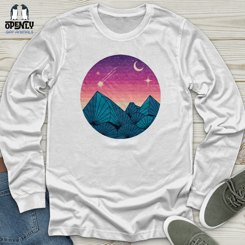 Geometric Mountain Landscape Unisex Long Sleeve Tee