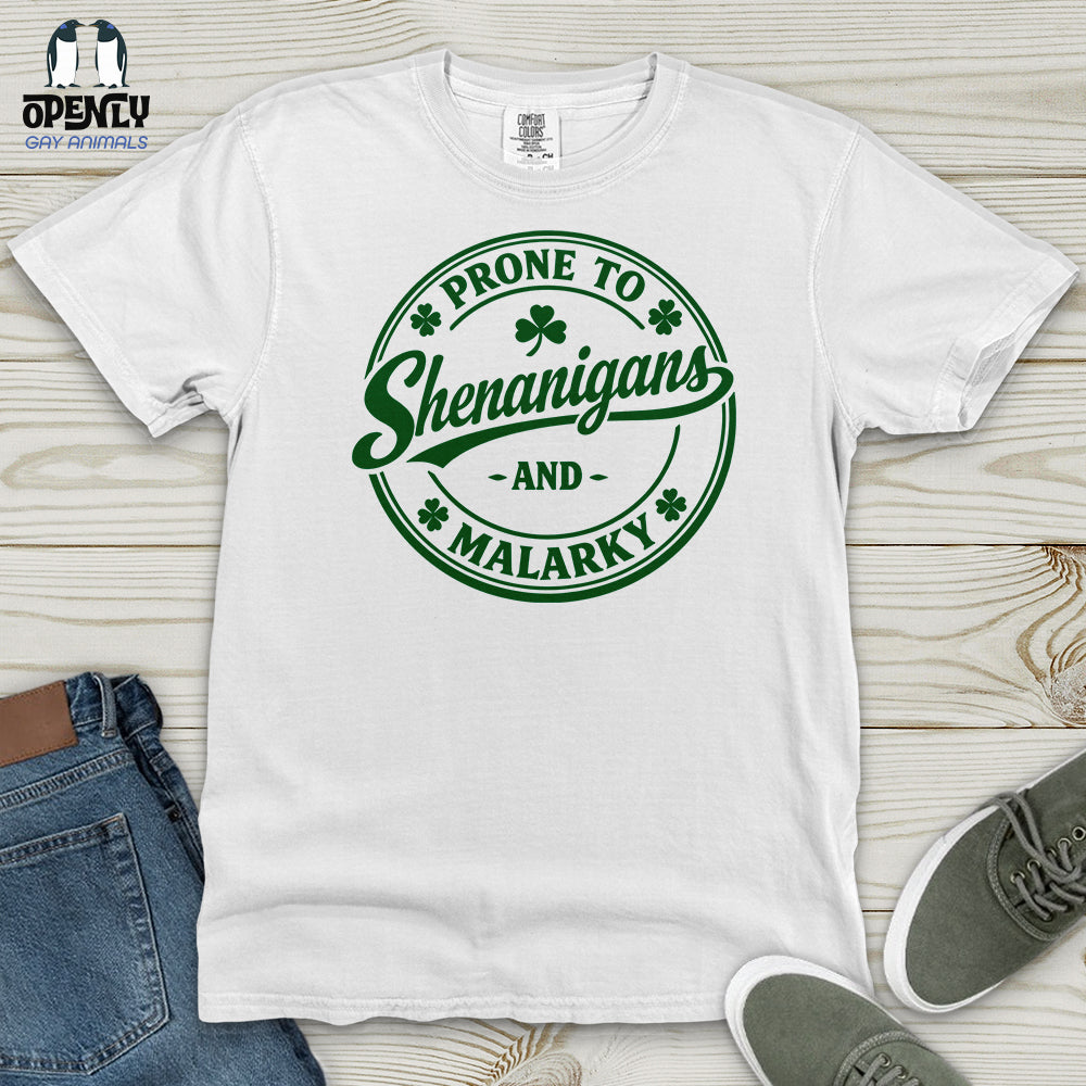Prone to Shenanigans and Malarky Heavy Cotton Comfort Colors Tee