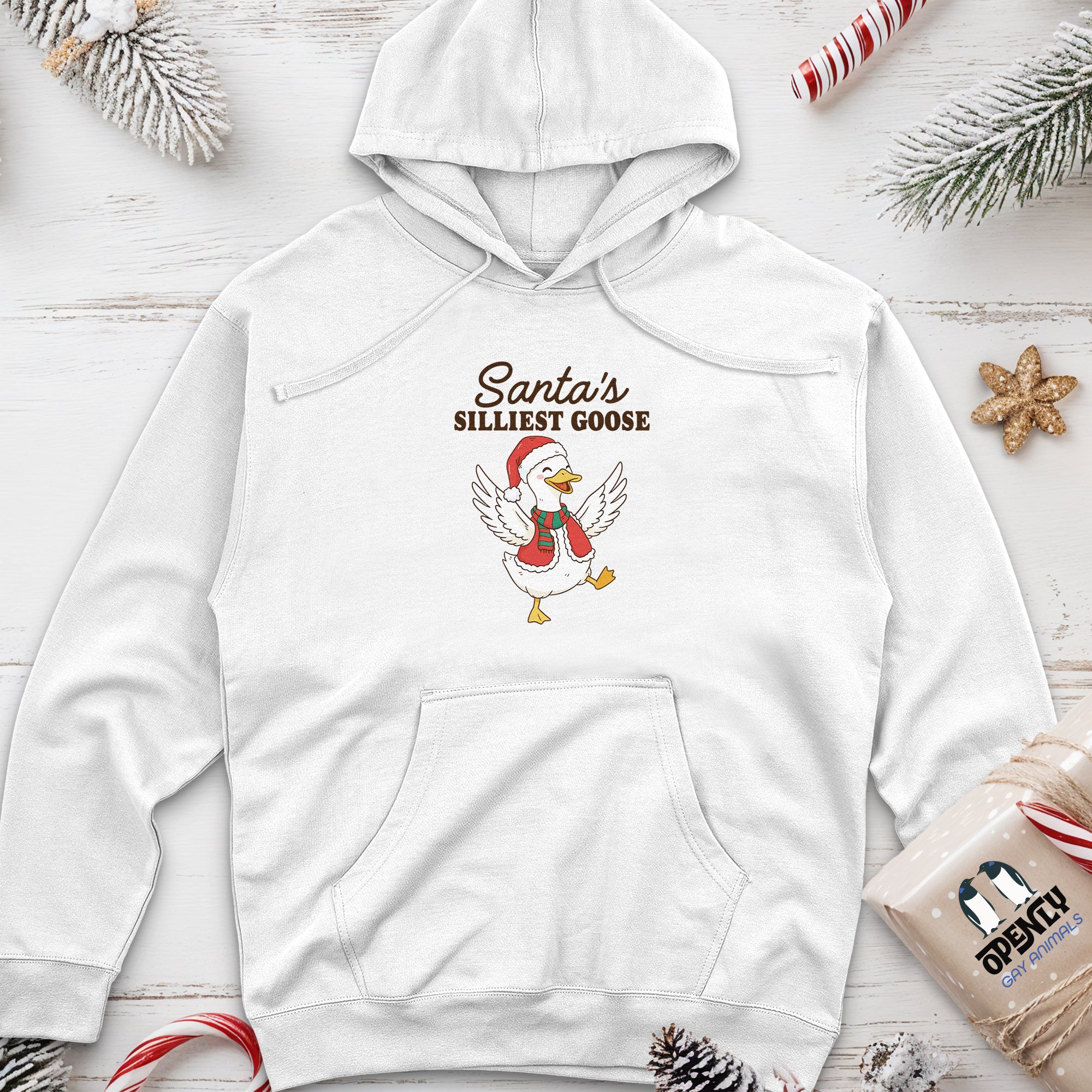 Santa's Silliest Goose 2 midweight hoodie