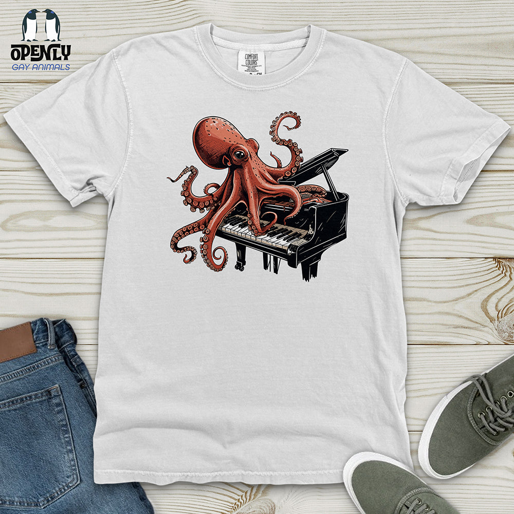 Octopus Piano Melody Heavy Cotton Comfort Colors Tee