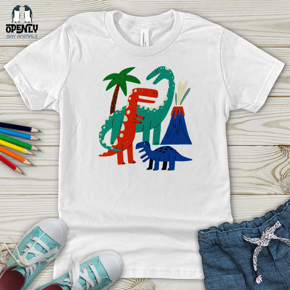 Cartoon Dinosaurs Youth T-Shirt