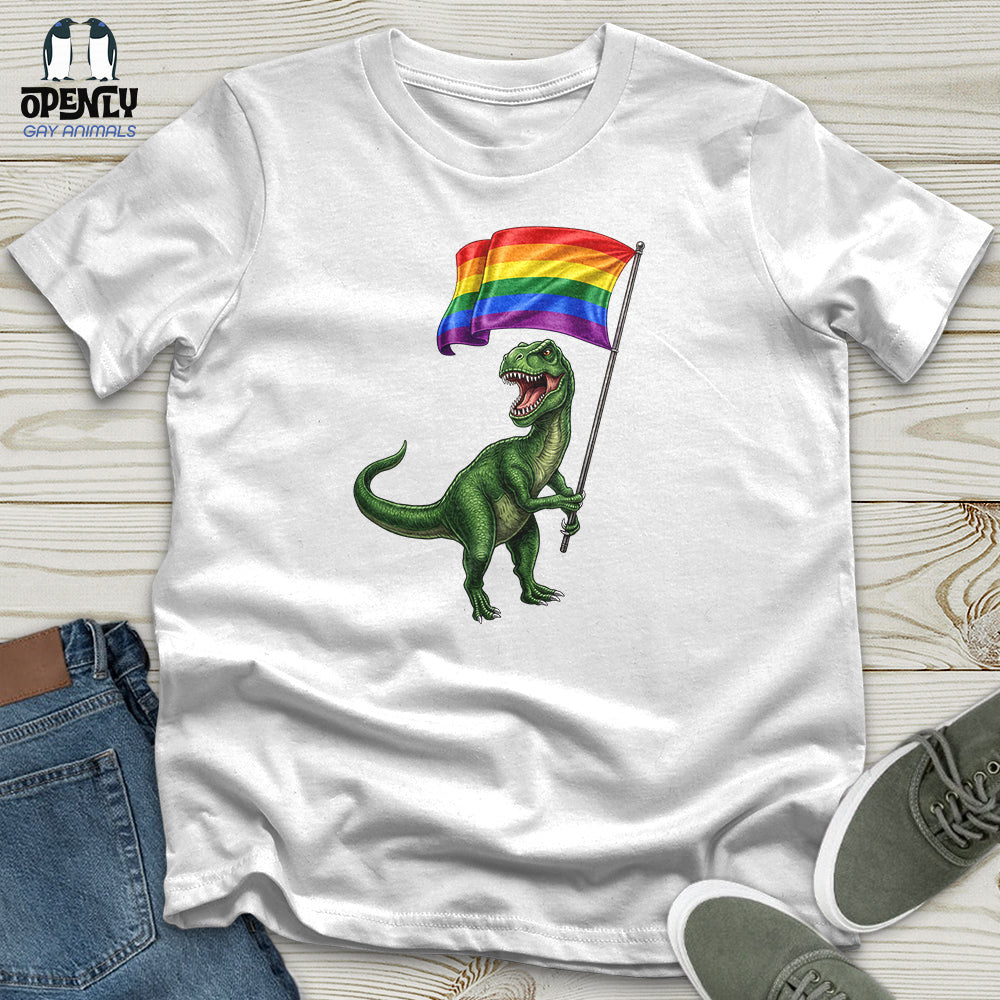 Dinosaur With Flag Unisex T-Shirt