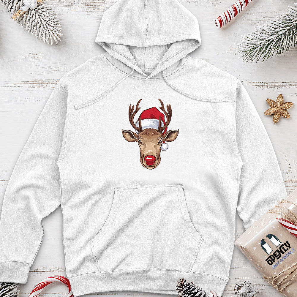 Christmas Deer Unisex Midweight Hoodie