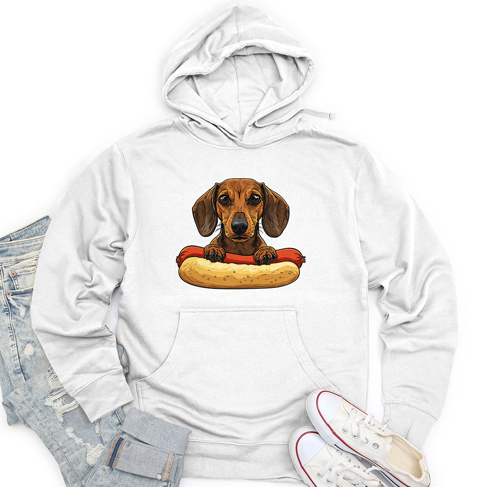 Dachshund Hotdog Hug Unisex Midweight Hoodie