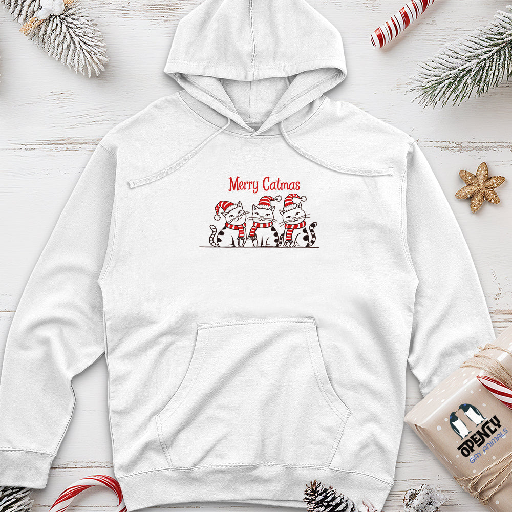 Merry Catmas Unisex Midweight Hoodie