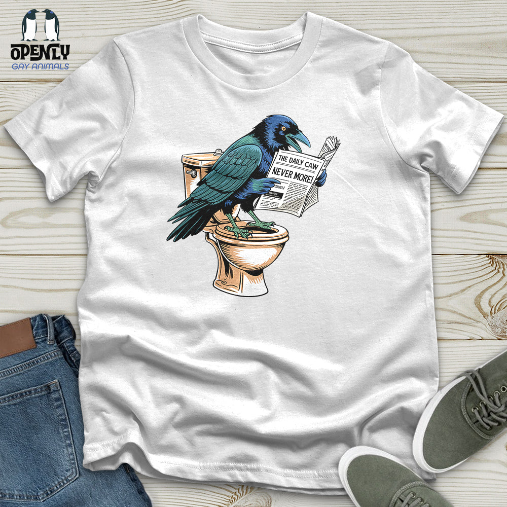 Raven Reading Newspaper Unisex T-Shirt