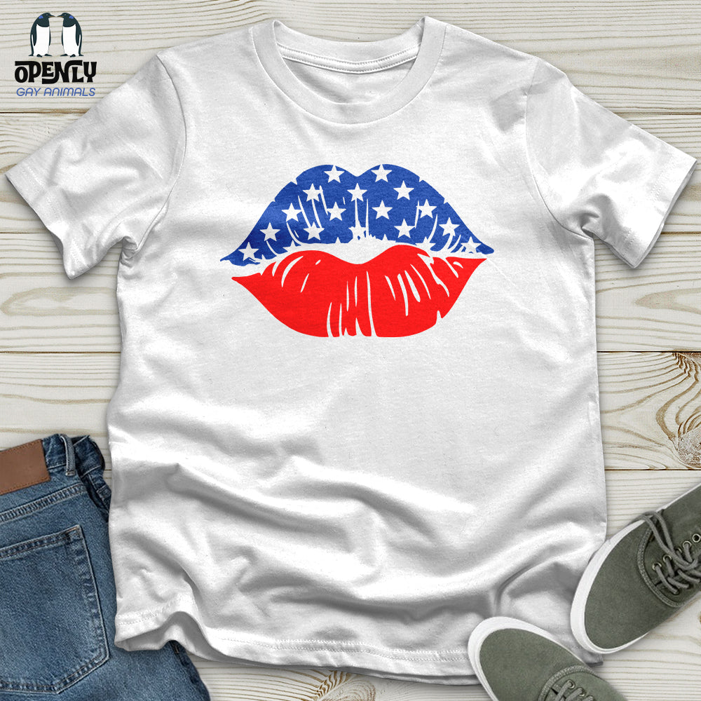 USA Flag Lips Softstyle Tee