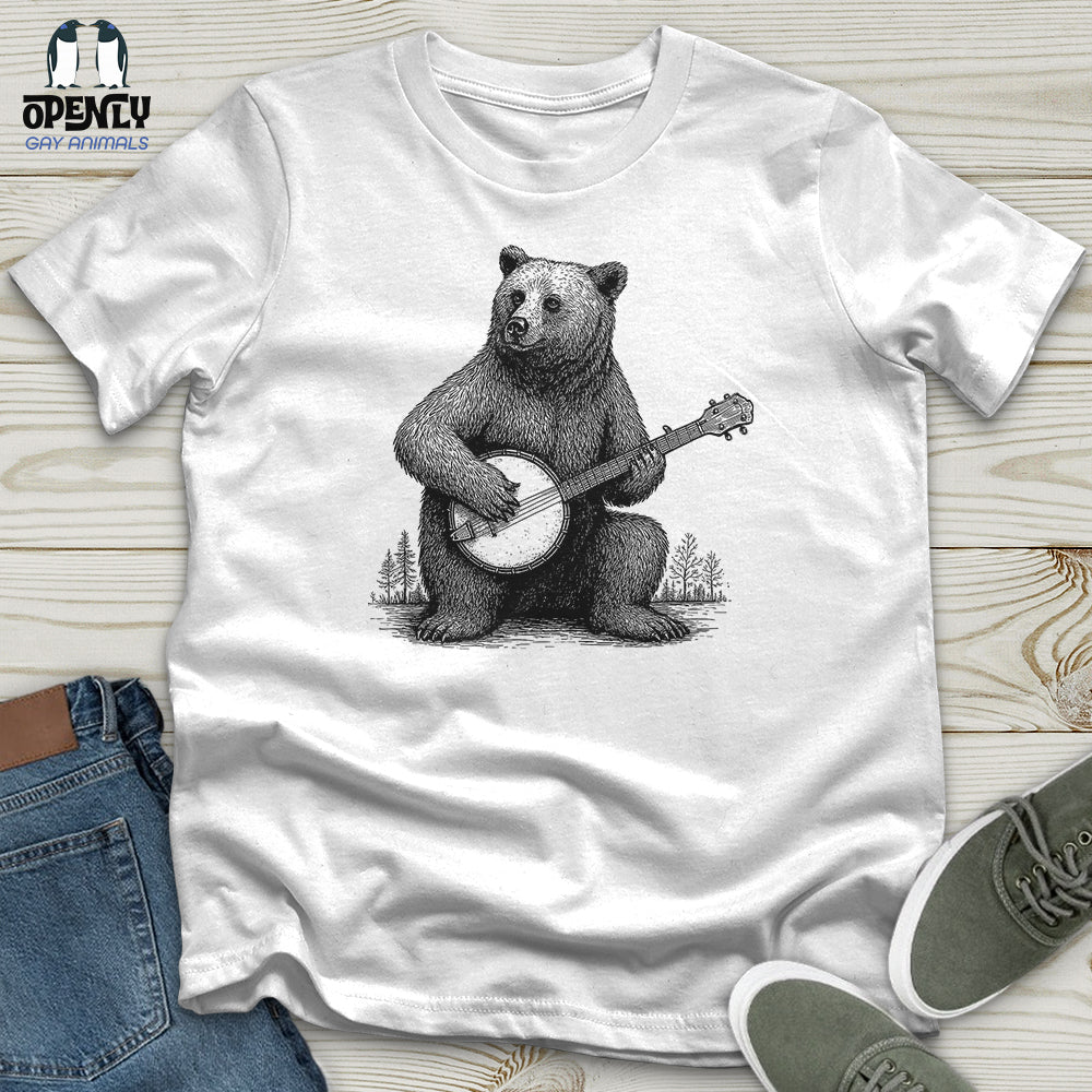 Bear Playing Banjo Softstyle Tee