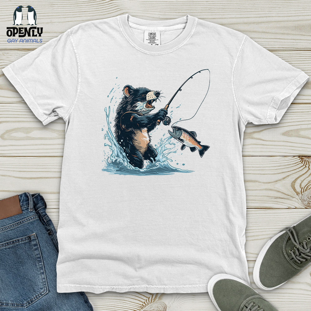 Tasmanian Devil Fishing Heavy Cotton Comfort Colors Tee