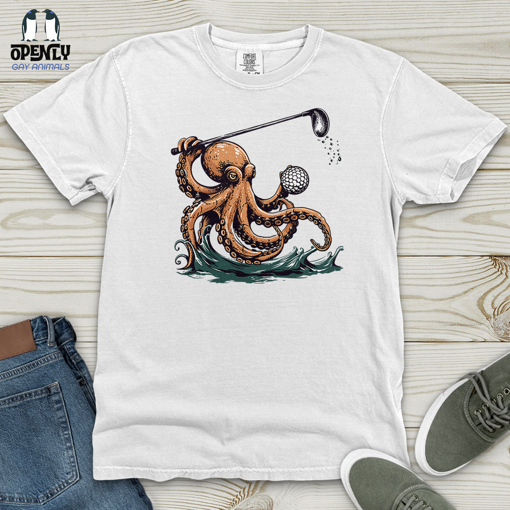 Octopus Golf Swing Heavy Cotton Comfort Colors Tee