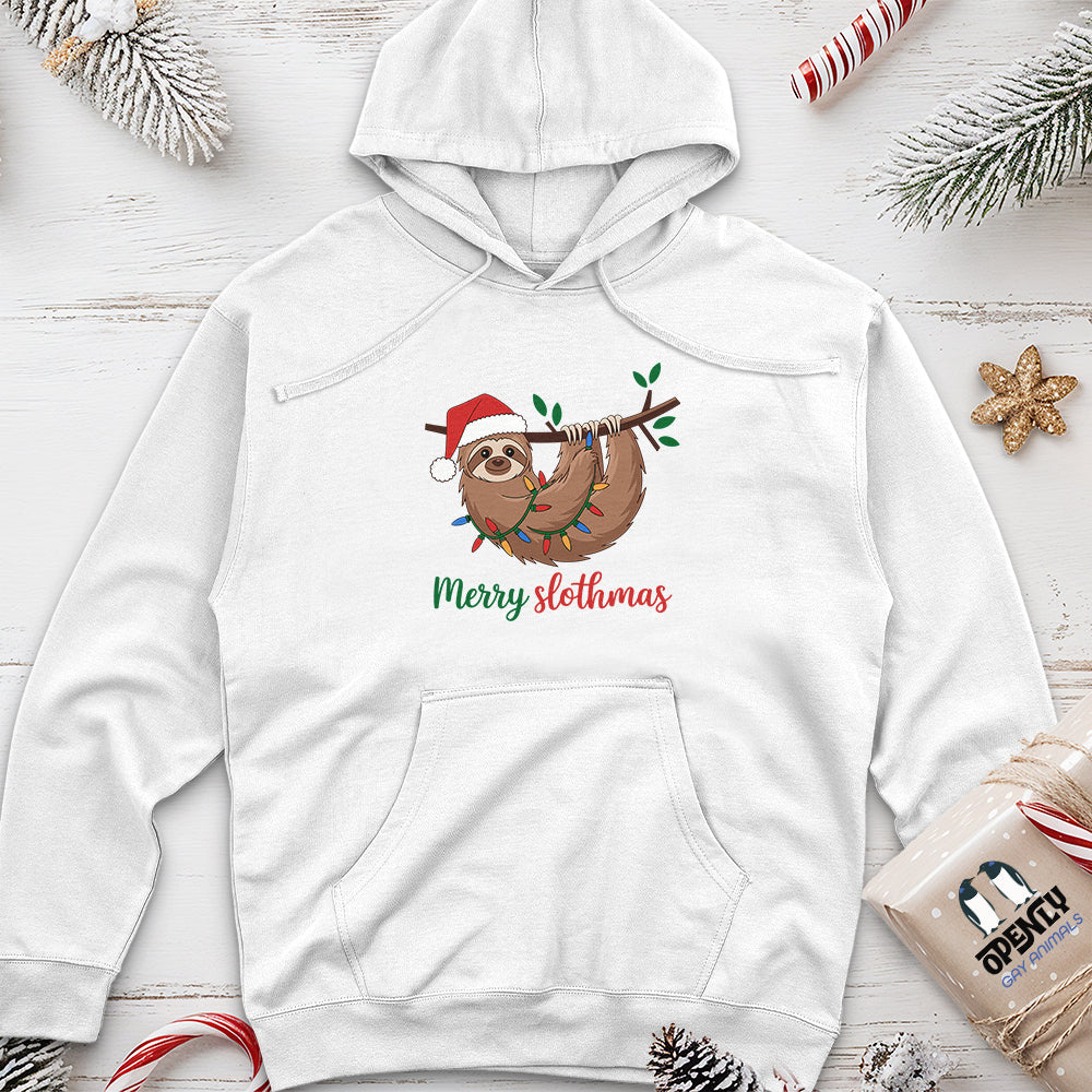 Merry Slothmas Unisex Midweight Hoodie