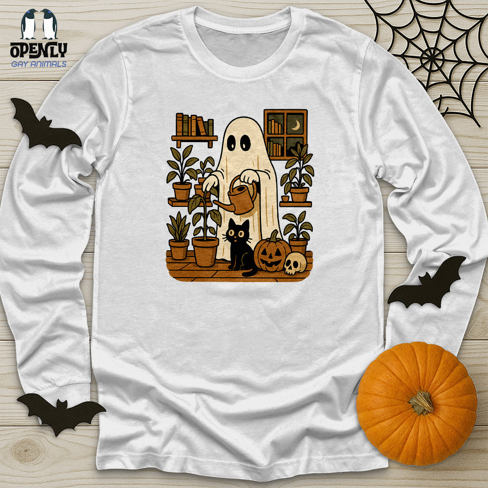 Retro Ghost Gardening Unisex Long Sleeve Tee