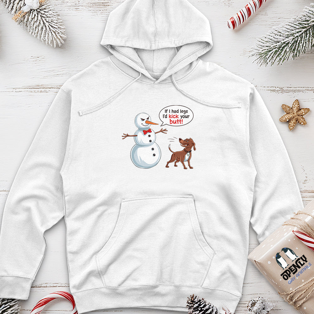 Funny Dog and Snowman Unisex Midweight Hoodie