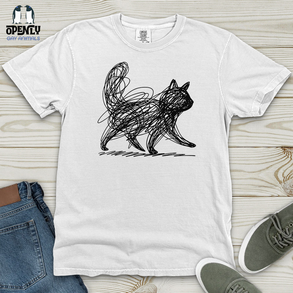 Scribble Cat Heavy Cotton Comfort Colors Tee